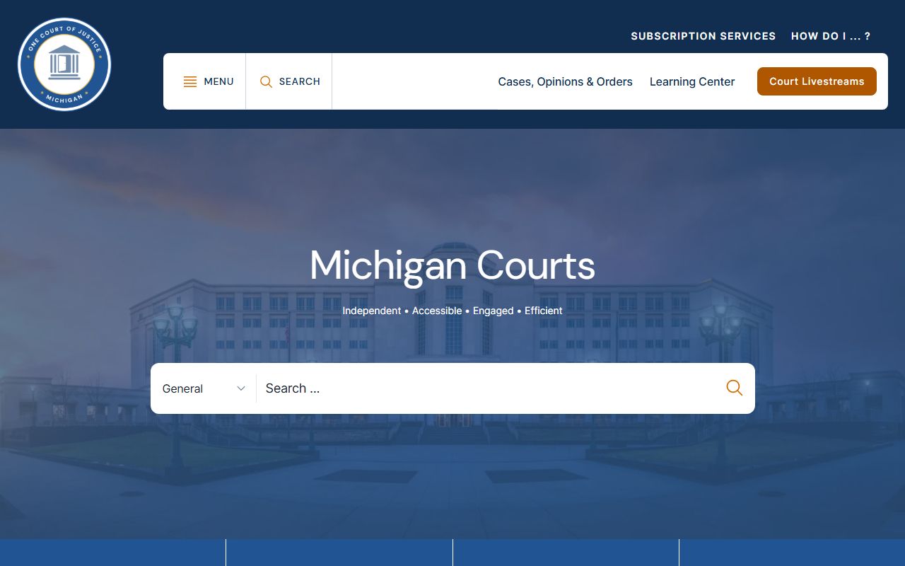 Michigan Courts statewide website