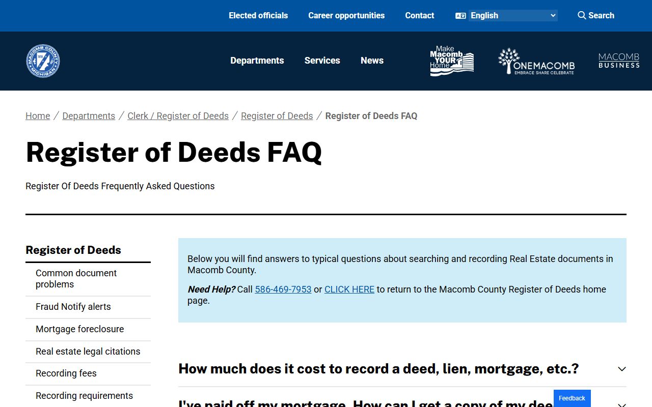 Register of Deeds FAQ