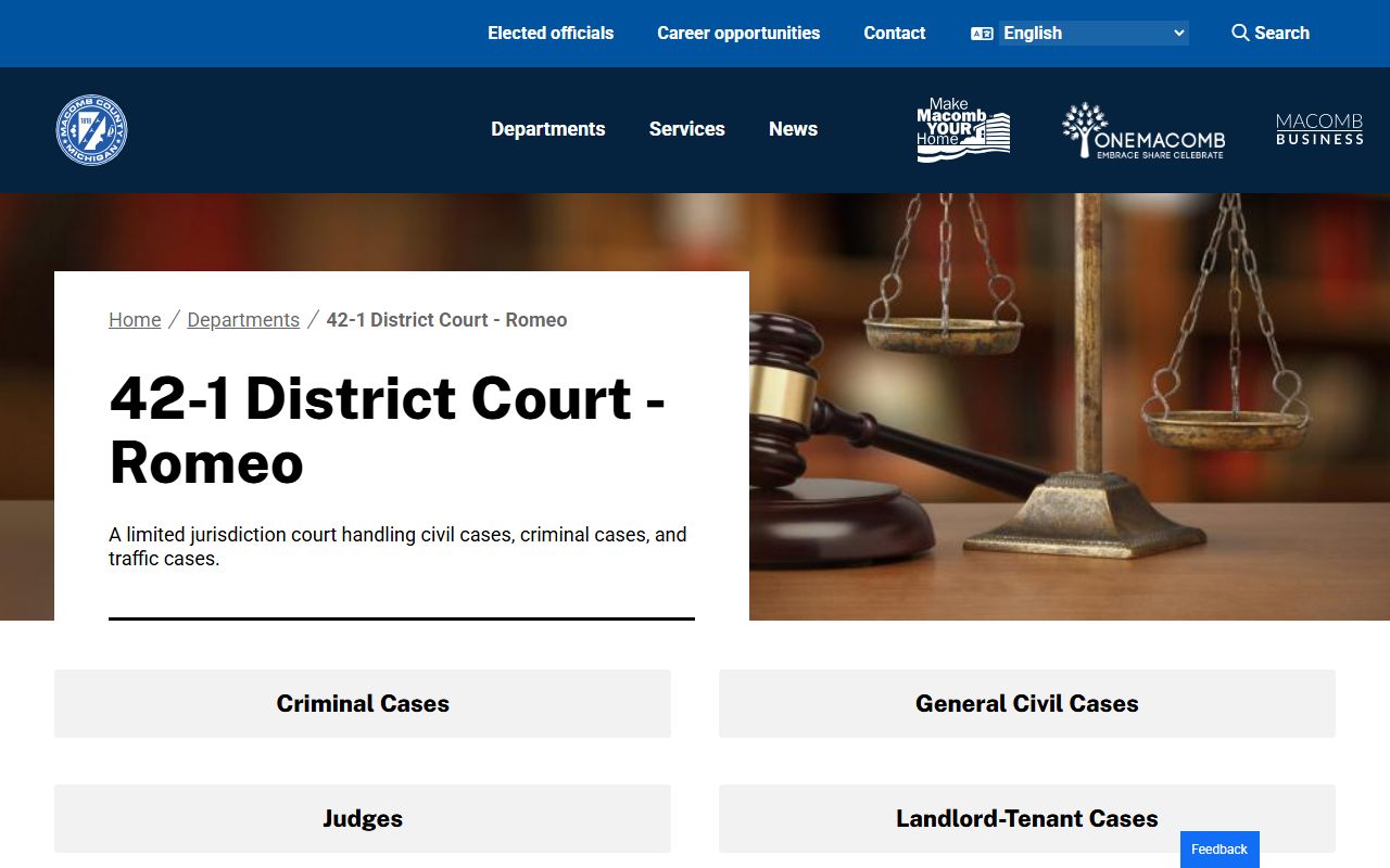 Macomb 42-1 District Court Romeo page
