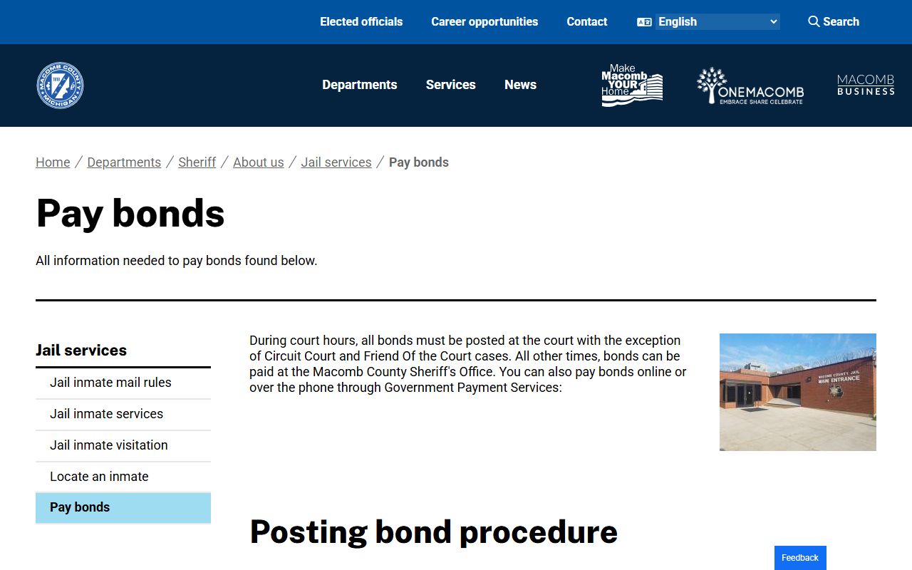 Macomb County Sheriff pay bonds page